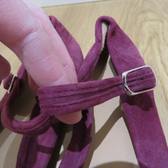 CARON CALLAHAN Ellie Mary Jane Flat Shoes Mulberry Suede Quiet Luxury Academia - Picture 5 of 14